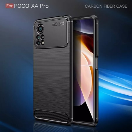 Husa pentru Xiaomi Poco X4 Pro 5G - Techsuit Carbon Silicone - Black