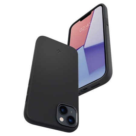 Husa pentru iPhone 14 - Spigen Silicone Fit Mag Safe - Black