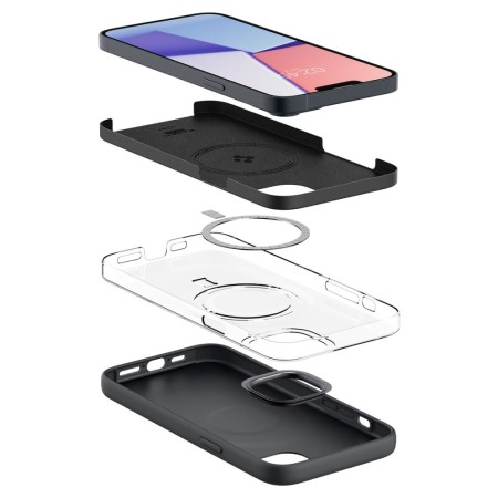 Husa pentru iPhone 14 - Spigen Silicone Fit Mag Safe - Black