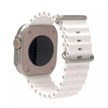 Curea pentru Apple Watch 1/2/3/4/5/6/7/8/9/SE/SE 2/Ultra/Ultra 2 (42/44/45/49mm) - Techsuit Watchband (W038) - White