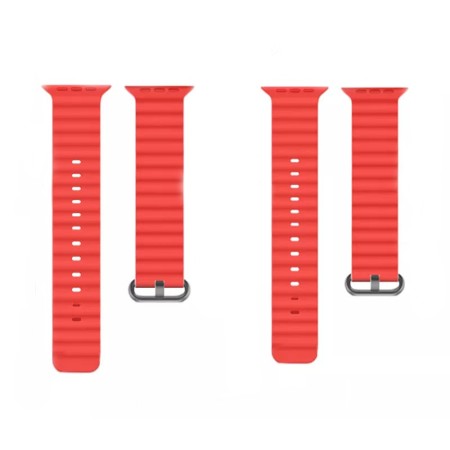 Curea pentru Apple Watch 1/2/3/4/5/6/7/8/9/SE/SE 2/Ultra/Ultra 2 (42/44/45/49mm) - Techsuit Watchband (W038) - Red