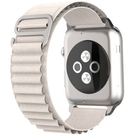 Curea pentru Apple Watch 1/2/3/4/5/6/7/8/9/SE/SE 2/Ultra/Ultra 2 (42/44/45/49mm) - Techsuit Watchband (W037) - Star White