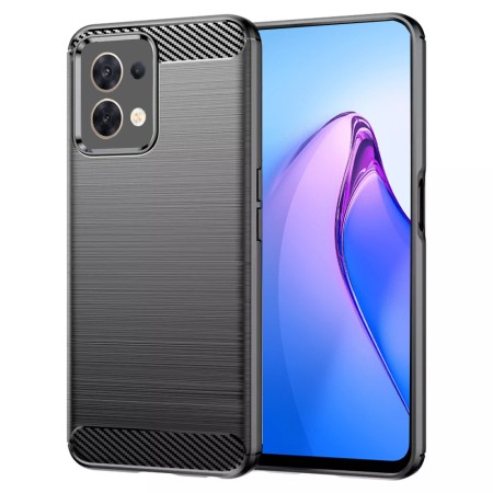 Husa pentru Oppo Reno8 - Techsuit Carbon Silicone - Black