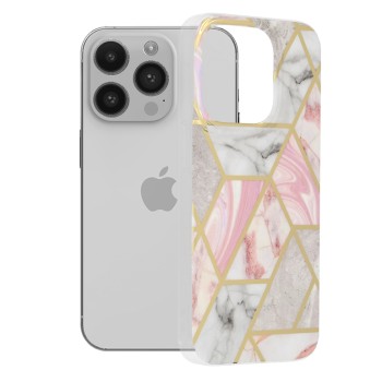 Husa pentru iPhone 14 Pro - Techsuit Marble Series - Pink Hex