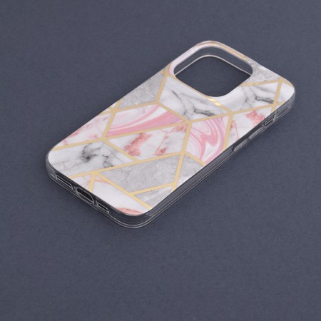 Husa pentru iPhone 14 Pro - Techsuit Marble Series - Pink Hex