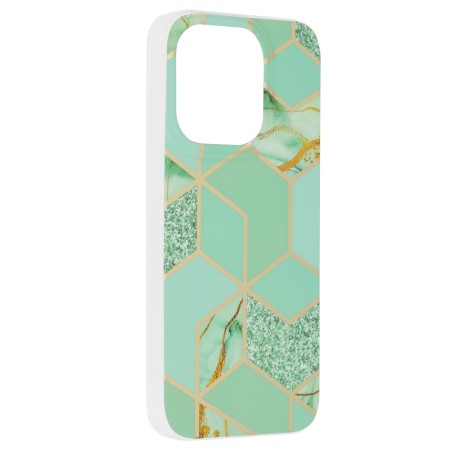 Husa pentru iPhone 14 Pro - Techsuit Marble Series - Green Hex