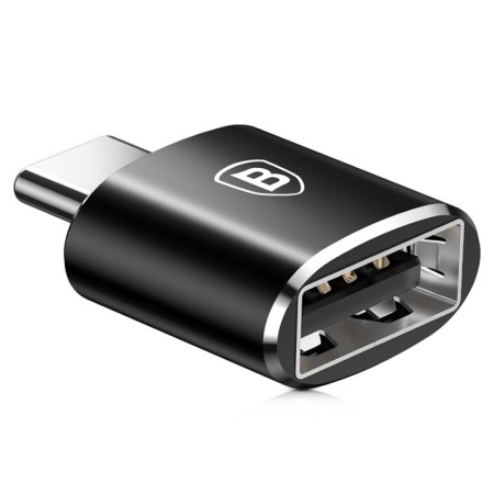 Adaptor OTG USB la Type-C 480Mbps, 2.4A - Baseus (CATOTG-01) - Black