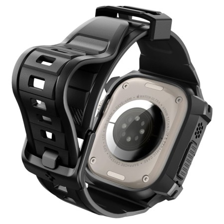 Husa pentru Apple Watch Ultra / Ultra 2 + Curea - Spigen Rugged Armor Pro - Black