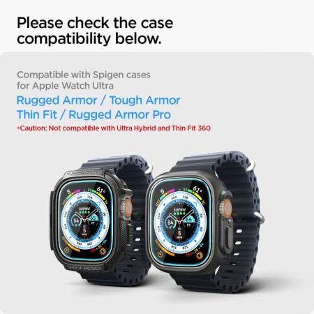 Folie pentru Apple Watch Ultra / Ultra 2 (set 2) - Spigen Glas.TR EZ FIT - Clear