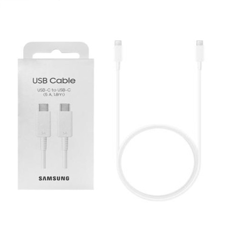 Cablu de Date Type-C to Type-C Fast Charging 5A, 1.8m - Samsung (EP-DX510JWEGEU) - White (Blister Packing)