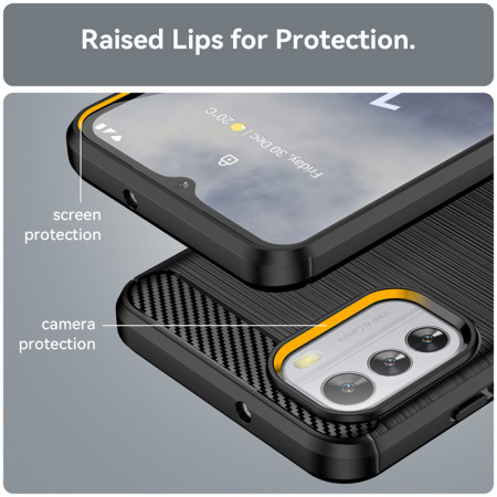 Husa Carbon pentru Nokia G60, Tech Protects, Negru