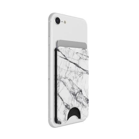 Portofel pentru telefon - PopSockets PopWallet - White Marble