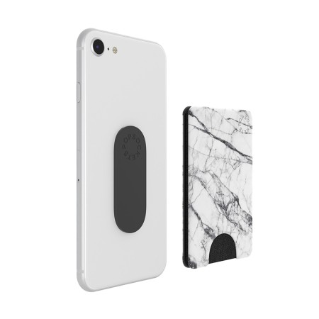 Portofel pentru telefon - PopSockets PopWallet - White Marble