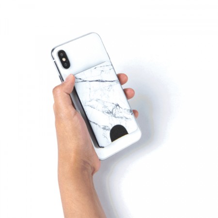 Portofel pentru telefon - PopSockets PopWallet - White Marble