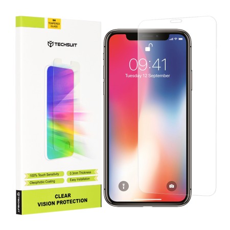 Folie pentru Apple iPhone X, iPhone 10 - Techsuit Clear Vision Glass - Transparent