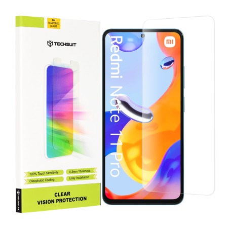 Folie pentru Xiaomi Redmi Note 11 Pro 4G / Note 11 Pro 5G / Note 11 Pro+ 5G / Poco X4 Pro 5G - Techsuit Clear Vision Glass - Transparent