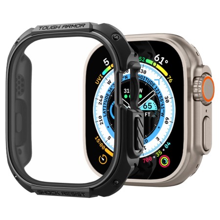 Husa pentru Apple Watch Ultra / Ultra 2 - Spigen Tough Armor - Black