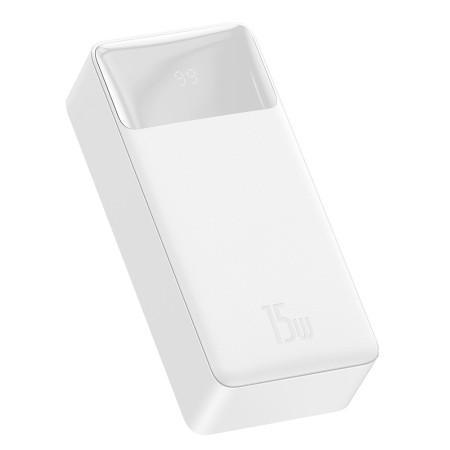 Baterie externa 30000mAh, 15W - Baseus Bipow Digital Display (PPBD050202) - White