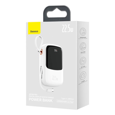 Baterie Externa 20000mAh, 22.5W - Baseus Qpow (PPQD060302) - White