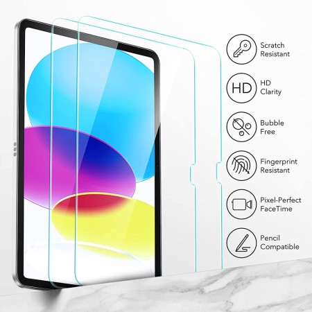 Folie pentru iPad 10 (2022) 10.9 - ESR Tempered Glass 9H - Clear