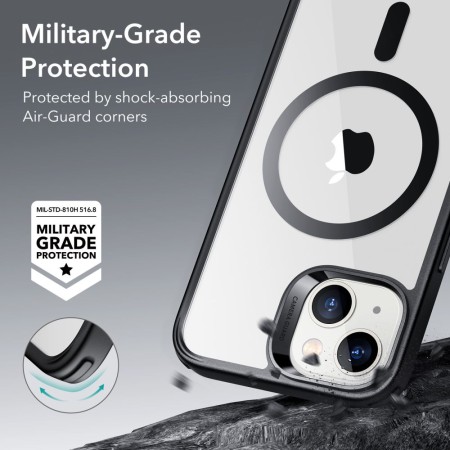 Husa pentru iPhone 14 / iPhone 13 - ESR Classic Hybrid HaloLock - Clear Black