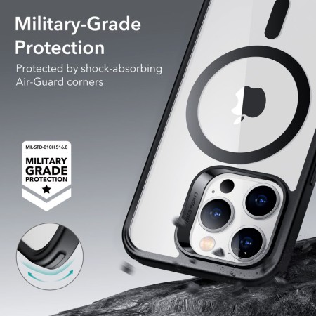 Husa pentru iPhone 14 Pro - ESR Classic Hybrid HaloLock - Clear Black