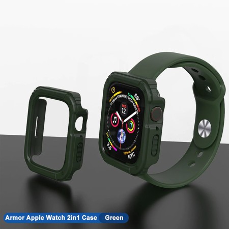 Husa pentru Apple Watch 1 / 2 / 3 (42mm) + Folie - Lito Watch Armor 360 - Green