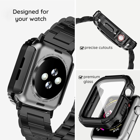 Husa pentru Apple Watch 1 / 2 / 3 (42mm) + Folie - Lito Watch Armor 360 - Blue