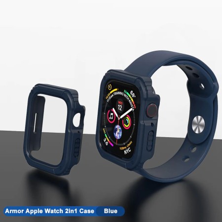 Husa pentru Apple Watch 1 / 2 / 3 (38mm) + Folie - Lito Watch Armor 360 - Blue