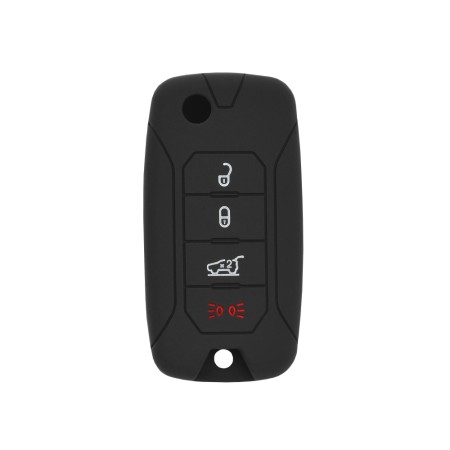 Husa pentru cheie Jeep Wrangler, Renegade, Compass/Fiat 500X/Chrysler 300, PT Cruiser/Dodge Caliber - Techsuit Car Key Case (1035.02) - Black