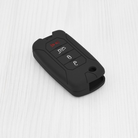 Husa pentru cheie Jeep Wrangler, Renegade, Compass/Fiat 500X/Chrysler 300, PT Cruiser/Dodge Caliber - Techsuit Car Key Case (1035.02) - Black