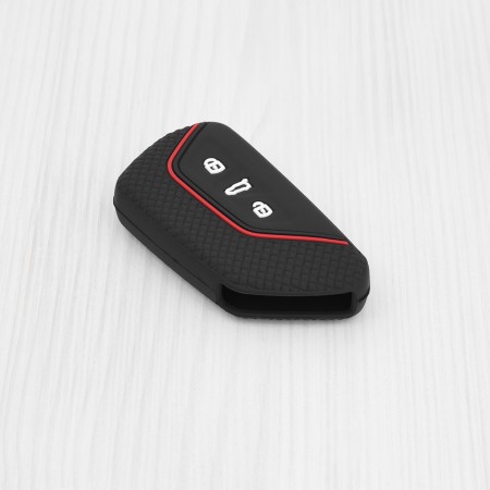 Husa pentru cheie VW Golf, ID3, ID4/Skoda Octavia 4/Audi A8/Seat Ateca, Tarraco, Cupra Leon - Techsuit Car Key Case (2001.27) - Black