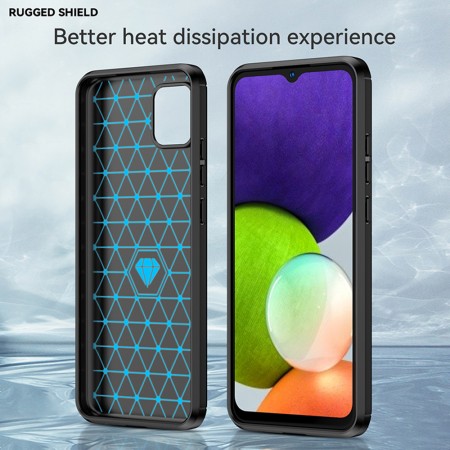 Husa pentru Samsung Galaxy A04e - Techsuit Carbon Silicone - Black