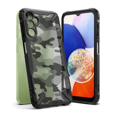 Husa pentru Samsung Galaxy A14 4G / 5G - Ringke Fusion X Design - Camo Black