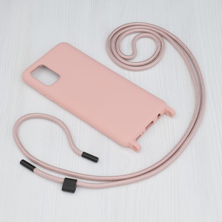 Husa pentru Samsung Galaxy A51 4G - Techsuit Crossbody Lanyard - Pink