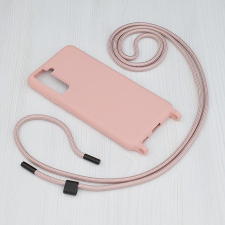 Husa pentru Samsung Galaxy S21 FE 5G - Techsuit Crossbody Lanyard - Pink