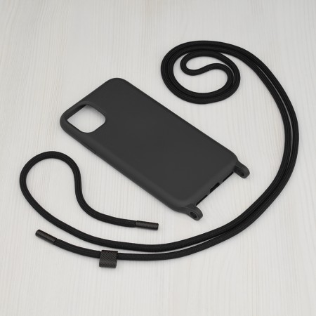 Husa pentru iPhone 11 - Techsuit Crossbody Lanyard - Black