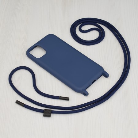 Husa pentru iPhone 11 - Techsuit Crossbody Lanyard - Blue