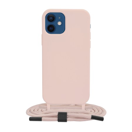 Husa pentru iPhone 12 - Techsuit Crossbody Lanyard - Pink