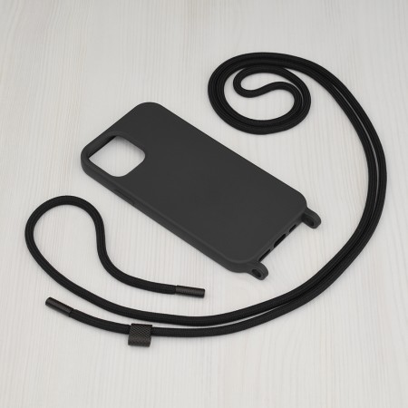 Husa pentru iPhone 12 Pro - Techsuit Crossbody Lanyard - Black