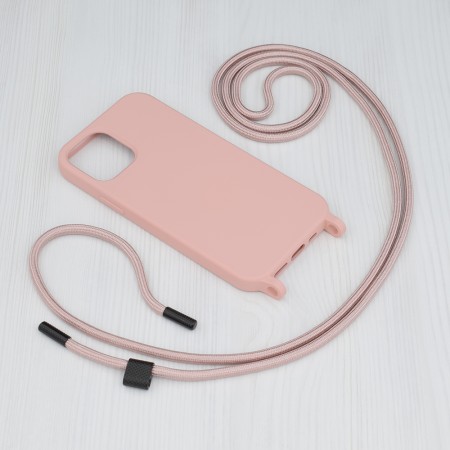 Husa pentru iPhone 12 Pro - Techsuit Crossbody Lanyard - Pink