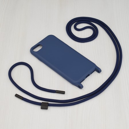 Husa pentru iPhone SE 2, SE 2020 / SE 3, SE 2022 - Techsuit Crossbody Lanyard - Blue