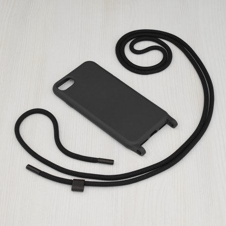 Husa pentru iPhone 7 / 8 / SE 2, SE 2020 / SE 3, SE 2022 - Techsuit Crossbody Lanyard - Black