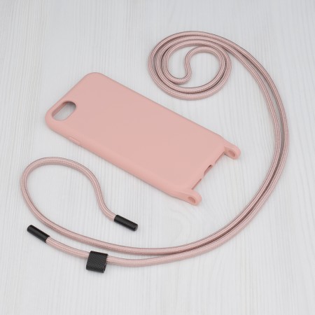 Husa pentru iPhone 7 / 8 / SE 2, SE 2020 / SE 3, SE 2022 - Techsuit Crossbody Lanyard - Pink