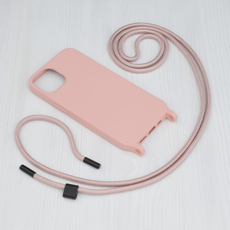 Husa pentru iPhone 13 - Techsuit Crossbody Lanyard - Pink