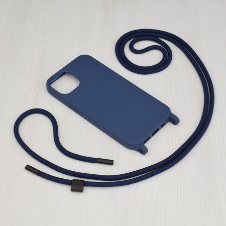 Husa pentru iPhone 13 - Techsuit Crossbody Lanyard - Blue