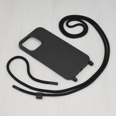 Husa pentru iPhone 14 Pro Max - Techsuit Crossbody Lanyard - Black