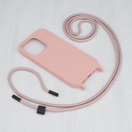 Husa pentru iPhone 14 Pro - Techsuit Crossbody Lanyard - Pink