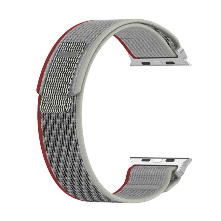 Curea pentru Apple Watch 1/2/3/4/5/6/7/8/9/SE/SE 2 (38/40/41mm) - Techsuit Watchband (W039) - Red / Gray