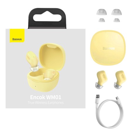 Casti Bluetooth Wireless - Baseus Encok WM01 (NGTW240011) - Yellow